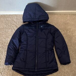 Gymboree Girls Navy Blue Puffer Hooded Jacket in Size 5-6 Small
